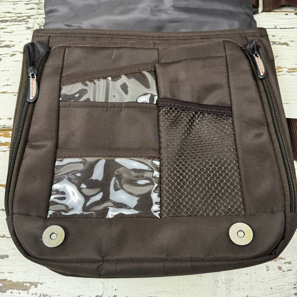 Travelon Anti-Theft Classic Travel Crossbody Bag Brown 10.5x10" Fold Over Purse - Picture 5 of 8